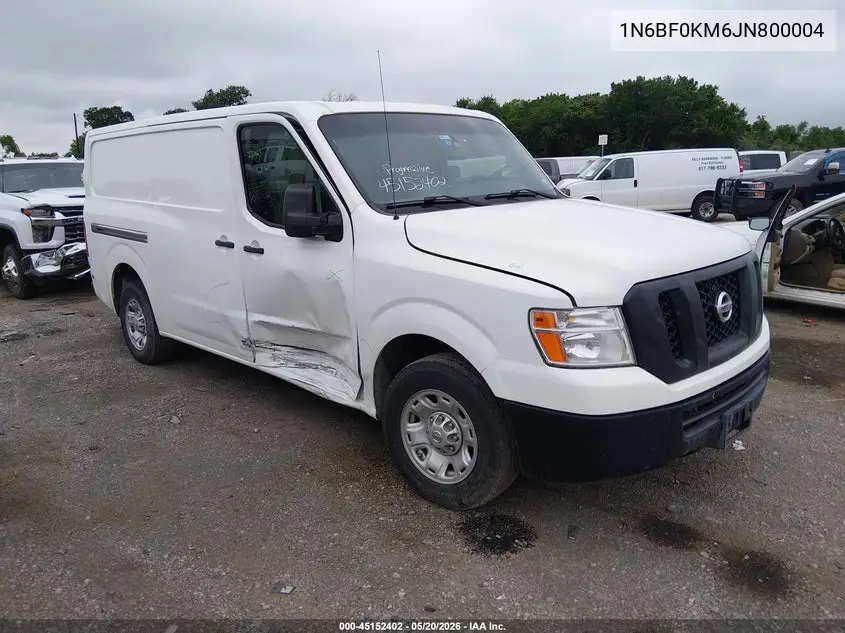 2018 Nissan Nv Cargo Nv1500 Sv V6 VIN: 1N6BF0KM6JN800004 Lot: 45152402