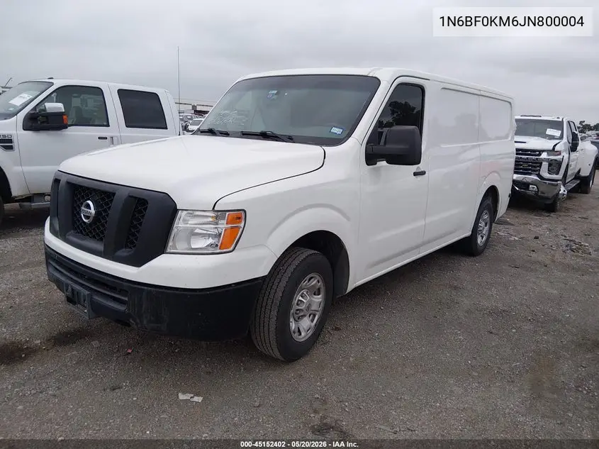 2018 Nissan Nv Cargo Nv1500 Sv V6 VIN: 1N6BF0KM6JN800004 Lot: 45152402