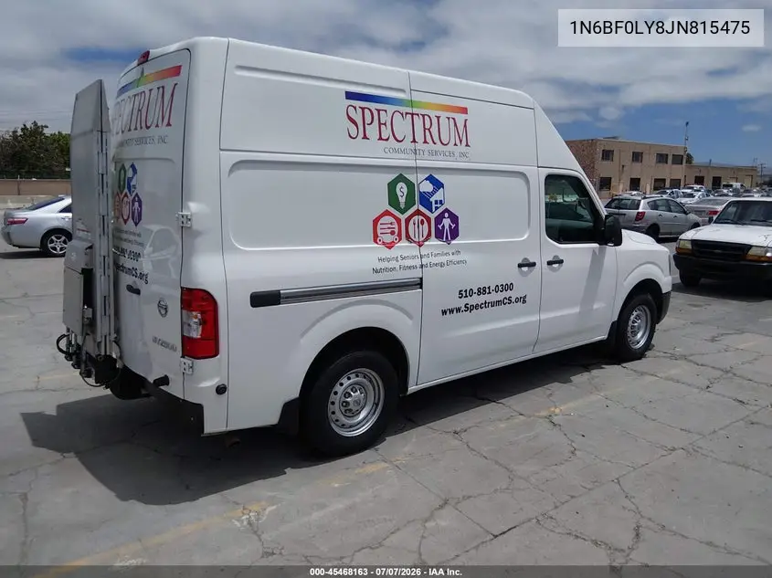 2018 Nissan Nv Cargo Nv2500 Hd S V6 VIN: 1N6BF0LY8JN815475 Lot: 45468163