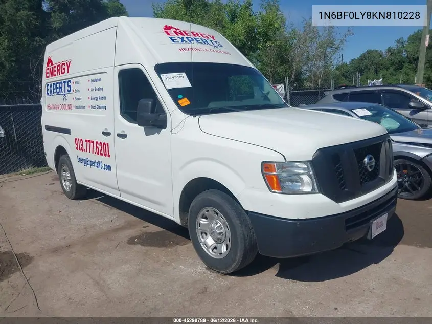2019 Nissan Nv Cargo Nv2500 Hd Sv V6 VIN: 1N6BF0LY8KN810228 Lot: 45299789