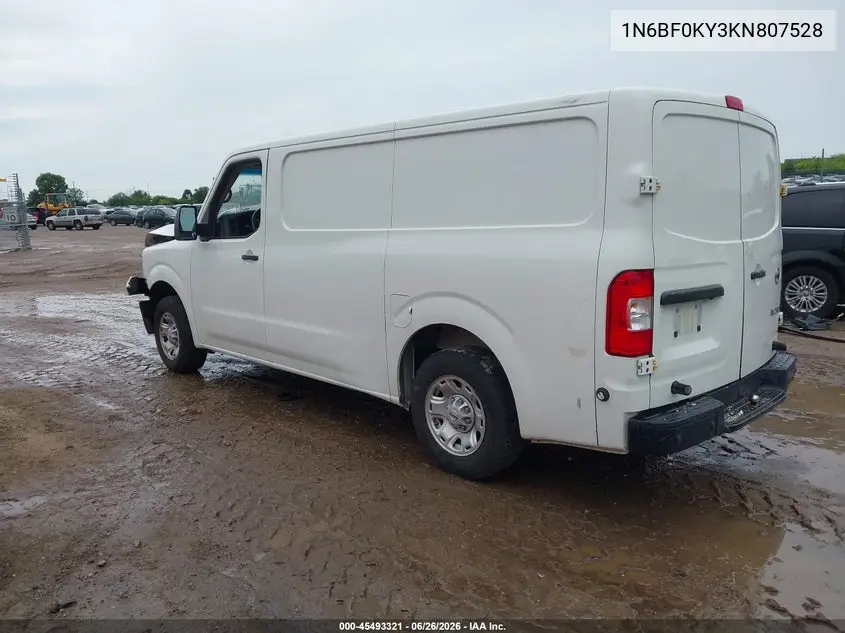 2019 Nissan Nv Cargo Nv2500 Hd Sv V6 VIN: 1N6BF0KY3KN807528 Lot: 45493321