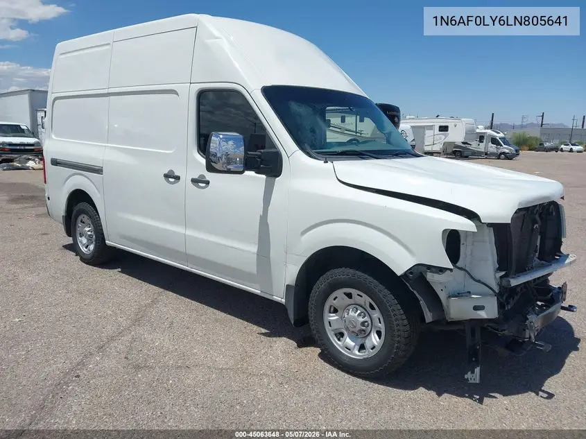 2020 Nissan Nv Cargo Nv2500 Hd Sv High Roof V8 VIN: 1N6AF0LY6LN805641 Lot: 45063648