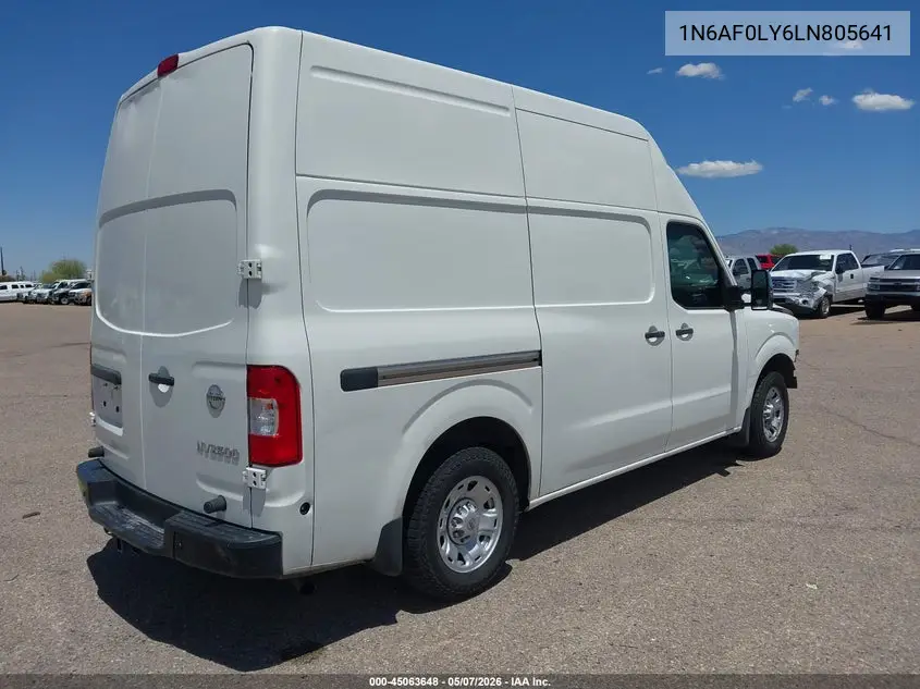 2020 Nissan Nv Cargo Nv2500 Hd Sv High Roof V8 VIN: 1N6AF0LY6LN805641 Lot: 45063648