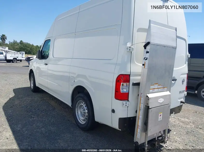 2020 Nissan Nv Cargo Nv2500 Hd S High Roof V6 VIN: 1N6BF0LY1LN807060 Lot: 45253263
