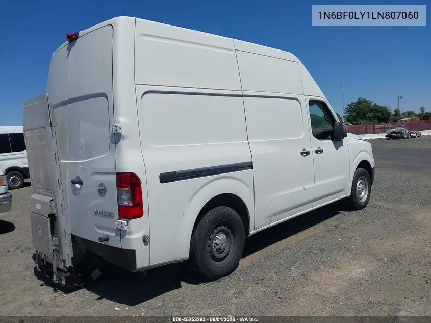 2020 Nissan Nv Cargo Nv2500 Hd S High Roof V6 VIN: 1N6BF0LY1LN807060 Lot: 45253263