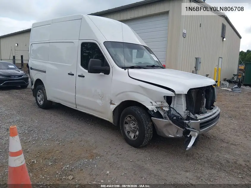 2020 Nissan Nv Cargo Nv2500 Hd Sv High Roof V6 VIN: 1N6BF0LY0LN806708 Lot: 45431396