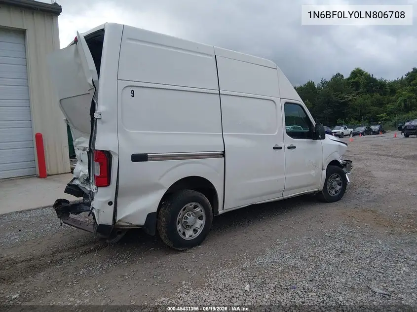 2020 Nissan Nv Cargo Nv2500 Hd Sv High Roof V6 VIN: 1N6BF0LY0LN806708 Lot: 45431396