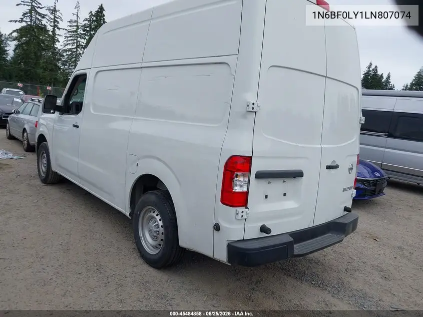2020 Nissan Nv Cargo Nv2500 Hd S High Roof V6 VIN: 1N6BF0LY1LN807074 Lot: 45484858
