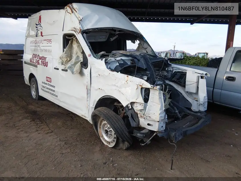 2020 Nissan Nv Cargo Nv2500 Hd S High Roof V6 VIN: 1N6BF0LY8LN810487 Lot: 45597716