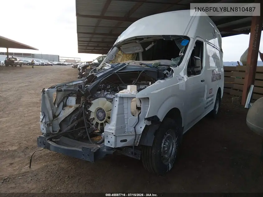 2020 Nissan Nv Cargo Nv2500 Hd S High Roof V6 VIN: 1N6BF0LY8LN810487 Lot: 45597716