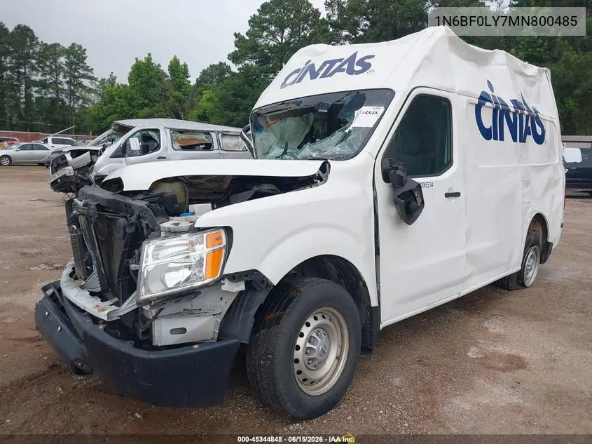 2021 Nissan Nv Cargo Nv2500 Hd S High Roof V6 VIN: 1N6BF0LY7MN800485 Lot: 45344848