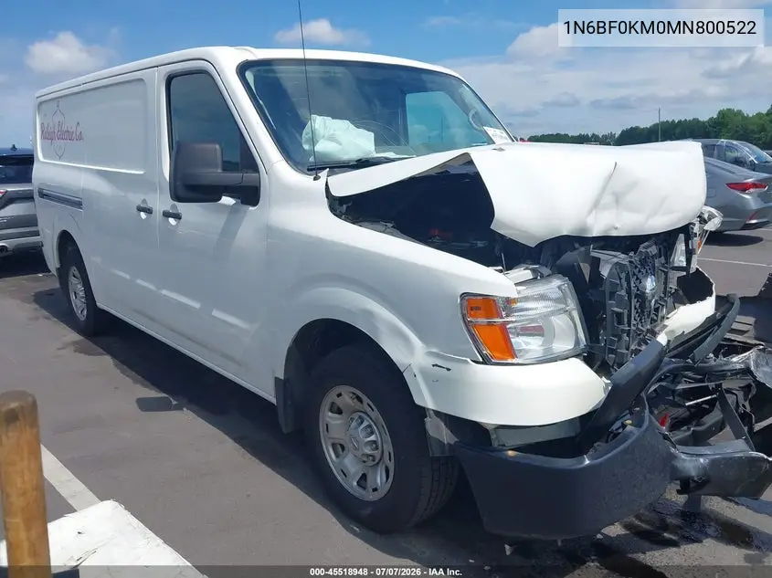 2021 Nissan Nv Cargo Nv1500 Sv Standard Roof V6 VIN: 1N6BF0KM0MN800522 Lot: 45518948