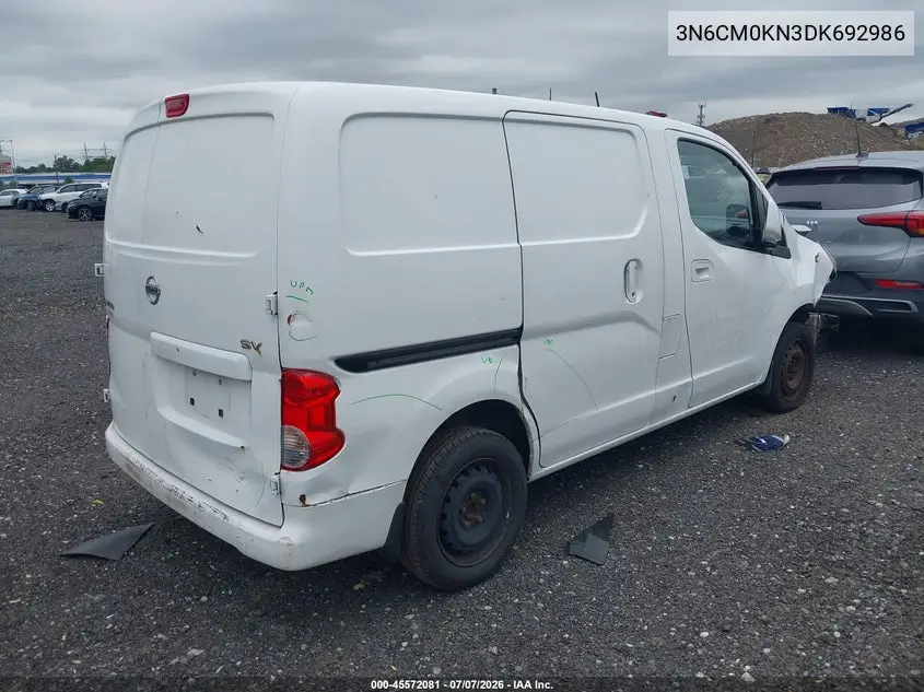 2013 Nissan Nv200 Sv VIN: 3N6CM0KN3DK692986 Lot: 45572081