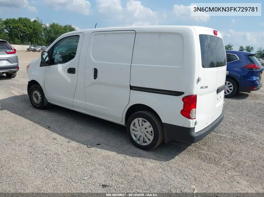 2015 Nissan Nv200 Sv VIN: 3N6CM0KN3FK729781 Lot: 45339027