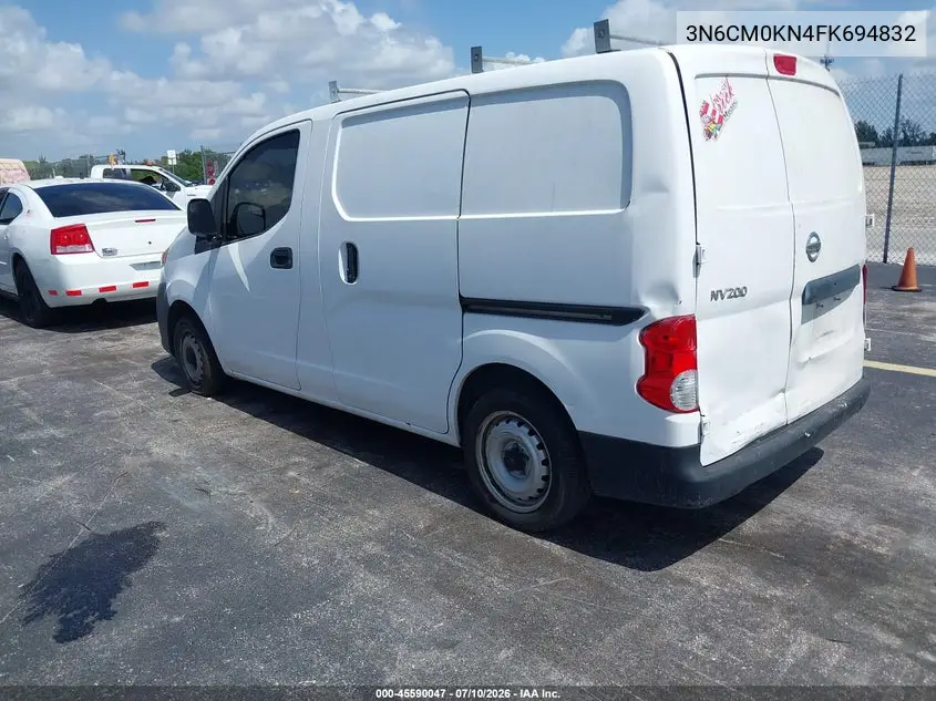2015 Nissan Nv200 S VIN: 3N6CM0KN4FK694832 Lot: 45590047