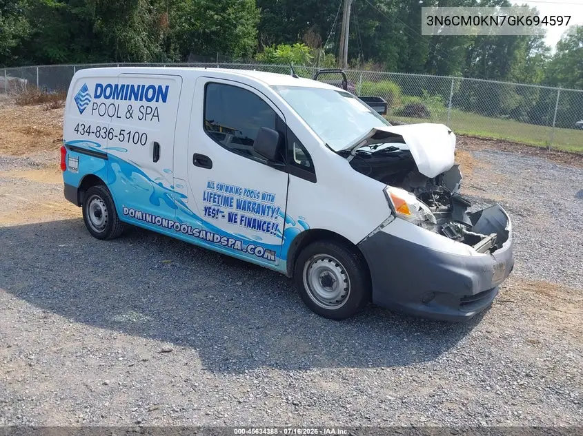 2016 Nissan Nv200 S VIN: 3N6CM0KN7GK694597 Lot: 45634388