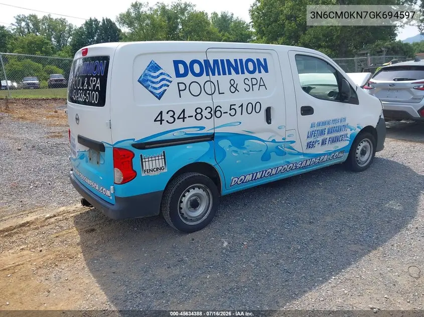 2016 Nissan Nv200 S VIN: 3N6CM0KN7GK694597 Lot: 45634388