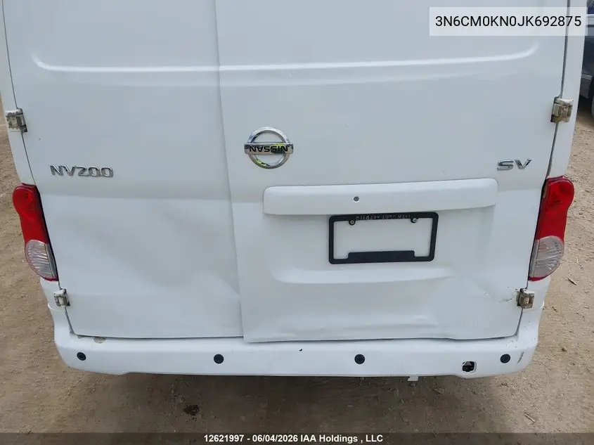 2018 Nissan Nv200 S/Sv VIN: 3N6CM0KN0JK692875 Lot: 12621997