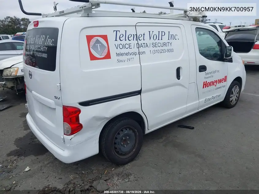 2019 Nissan Nv200 Sv VIN: 3N6CM0KN9KK700957 Lot: 45381738