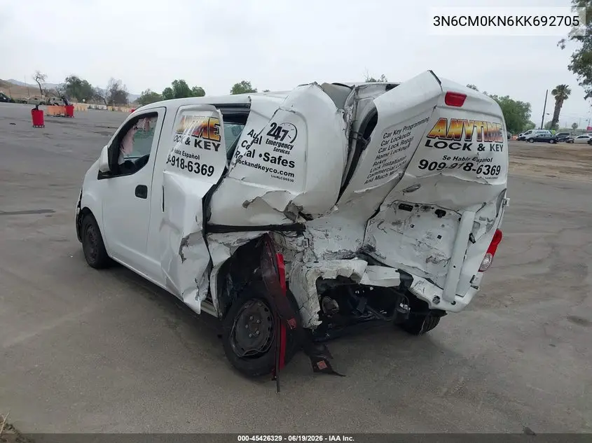 2019 Nissan Nv200 Sv VIN: 3N6CM0KN6KK692705 Lot: 45426329