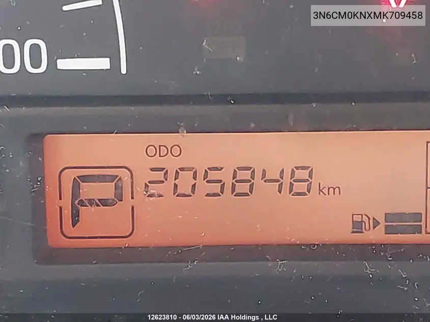 2021 Nissan Nv200 2.5S/2.5Sv VIN: 3N6CM0KNXMK709458 Lot: 12623810