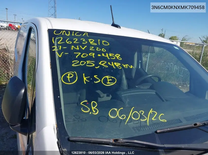 2021 Nissan Nv200 2.5S/2.5Sv VIN: 3N6CM0KNXMK709458 Lot: 12623810