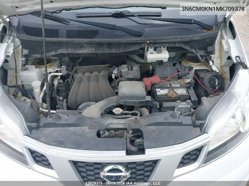 2021 Nissan Nv200 S/Sv VIN: 3N6CM0KN1MK709378 Lot: 12629375x