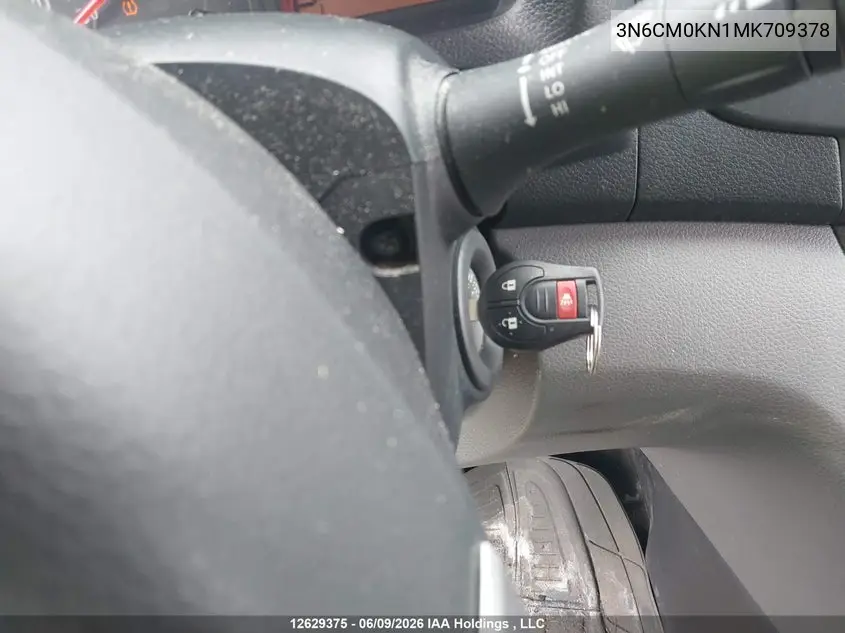 2021 Nissan Nv200 S/Sv VIN: 3N6CM0KN1MK709378 Lot: 12629375x