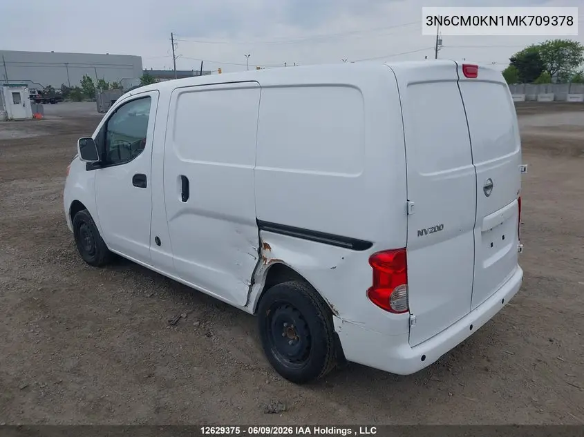 2021 Nissan Nv200 S/Sv VIN: 3N6CM0KN1MK709378 Lot: 12629375x