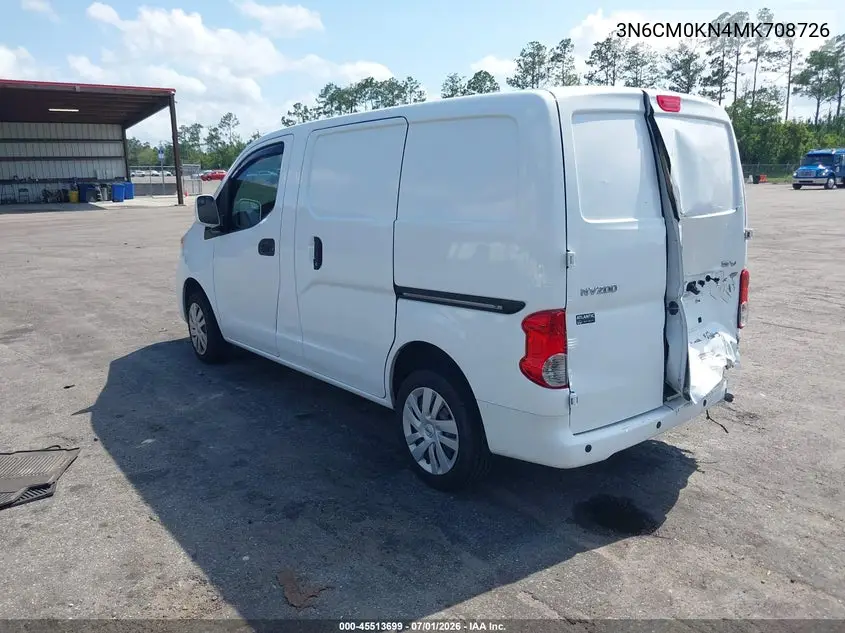 2021 Nissan Nv200 Cargo Sv Xtronic Cvt VIN: 3N6CM0KN4MK708726 Lot: 45513699