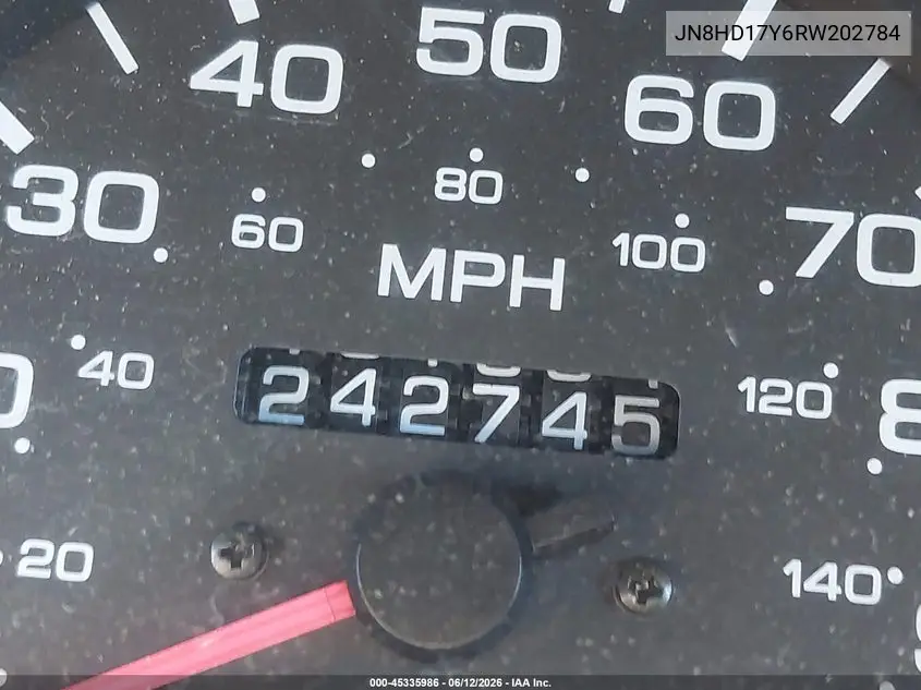 1994 Nissan Pathfinder Le/Se/Xe VIN: JN8HD17Y6RW202784 Lot: 45335986