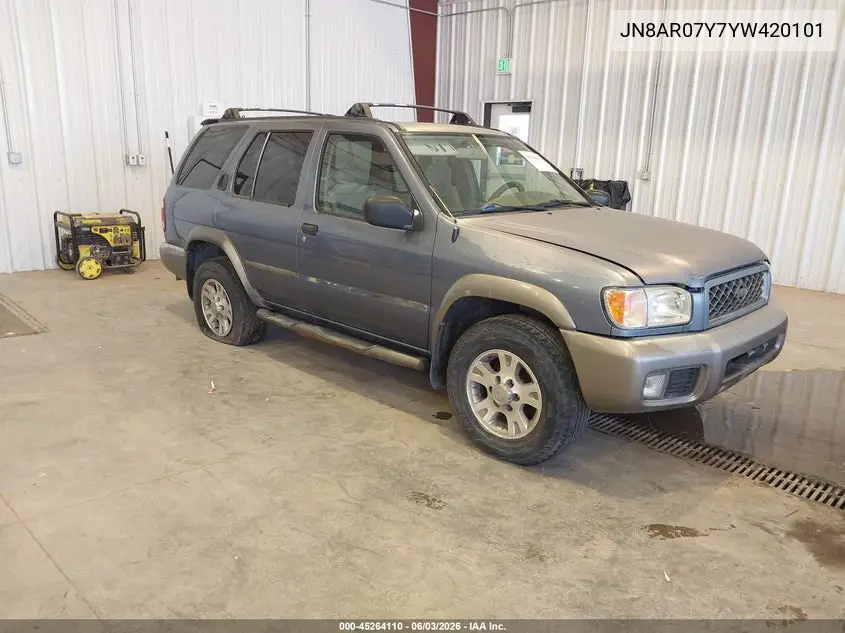 2000 Nissan Pathfinder Le/Se/Xe VIN: JN8AR07Y7YW420101 Lot: 45264110