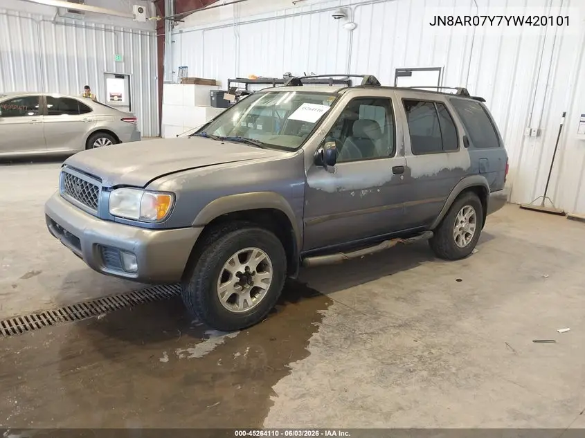 2000 Nissan Pathfinder Le/Se/Xe VIN: JN8AR07Y7YW420101 Lot: 45264110