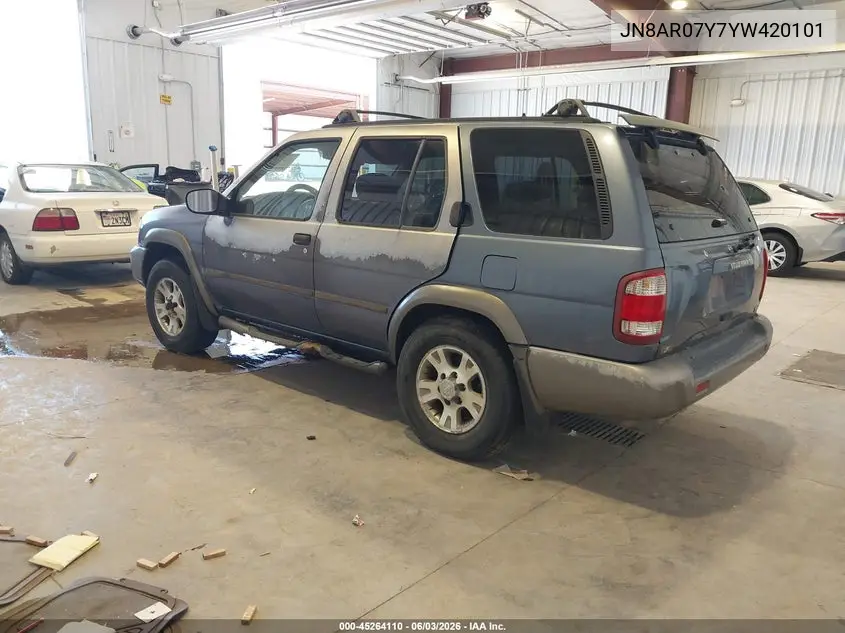 2000 Nissan Pathfinder Le/Se/Xe VIN: JN8AR07Y7YW420101 Lot: 45264110