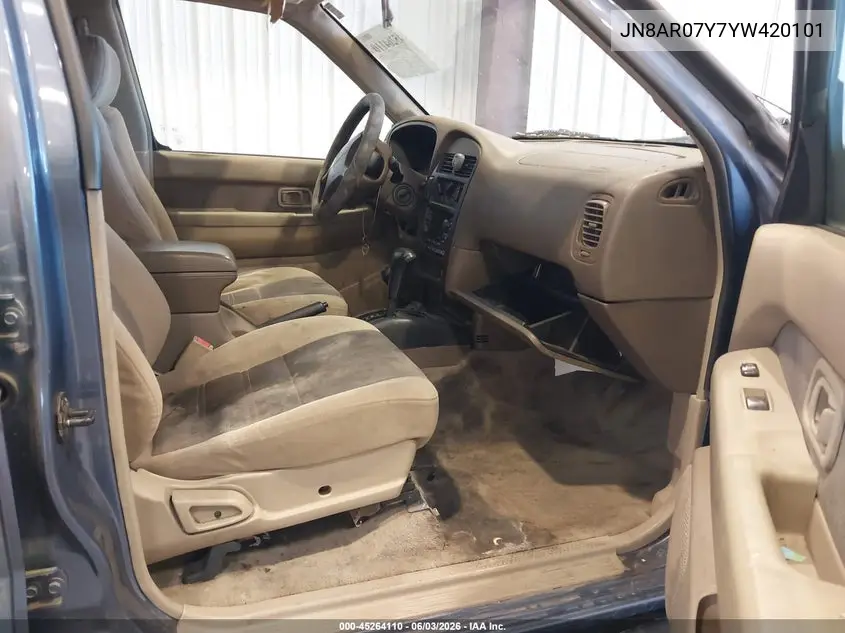 2000 Nissan Pathfinder Le/Se/Xe VIN: JN8AR07Y7YW420101 Lot: 45264110