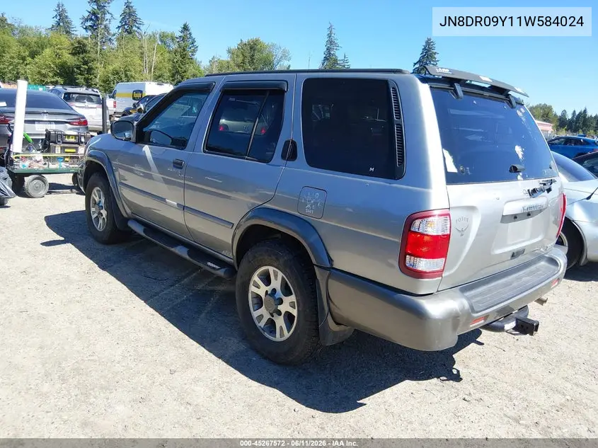 2001 Nissan Pathfinder Se VIN: JN8DR09Y11W584024 Lot: 45267572