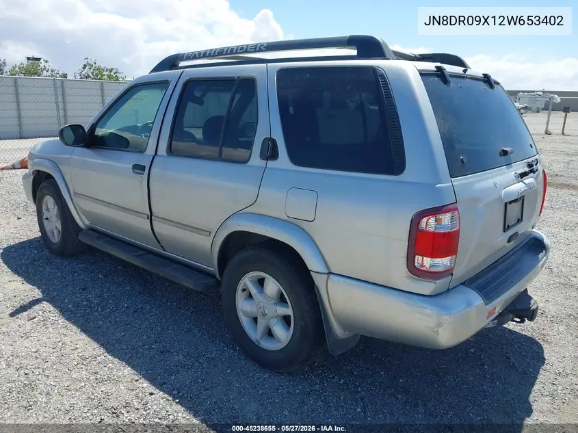 2002 Nissan Pathfinder Se VIN: JN8DR09X12W653402 Lot: 45238655