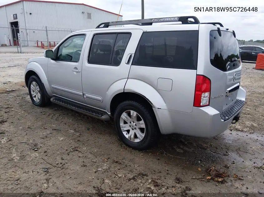2005 Nissan Pathfinder Le VIN: 5N1AR18W95C726448 Lot: 45333335