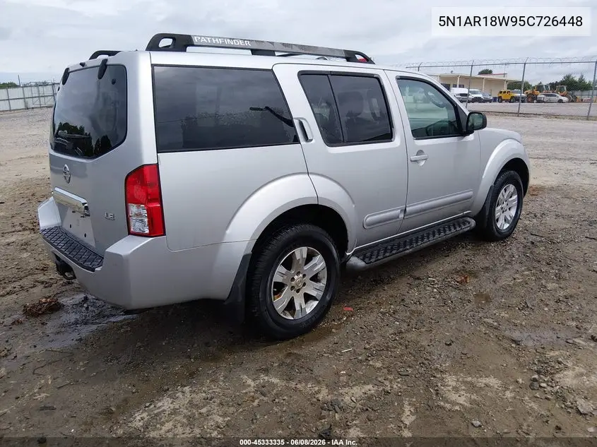 2005 Nissan Pathfinder Le VIN: 5N1AR18W95C726448 Lot: 45333335