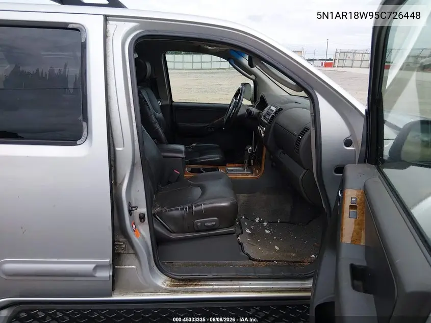 2005 Nissan Pathfinder Le VIN: 5N1AR18W95C726448 Lot: 45333335