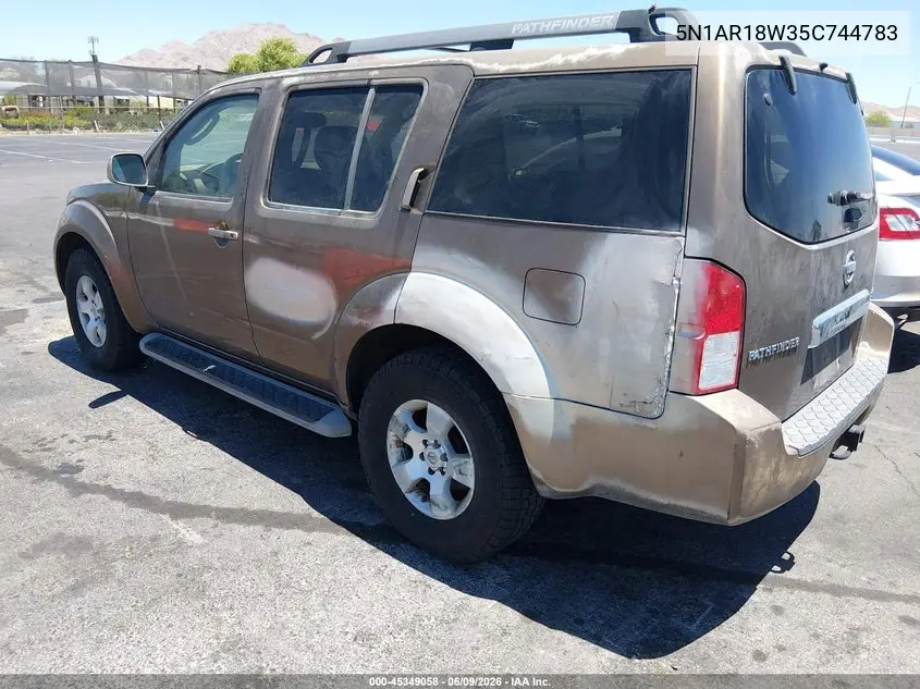 2005 Nissan Pathfinder Se VIN: 5N1AR18W35C744783 Lot: 45349058