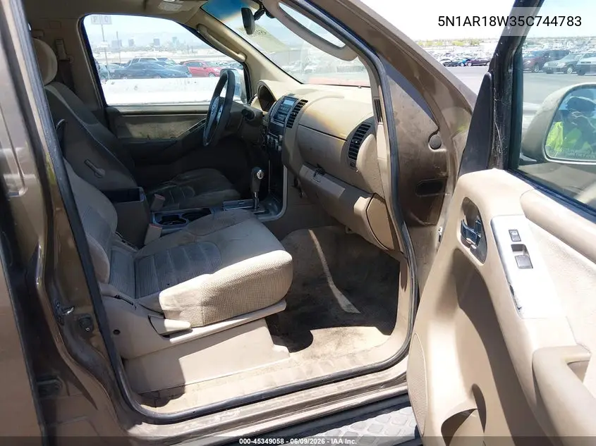 2005 Nissan Pathfinder Se VIN: 5N1AR18W35C744783 Lot: 45349058