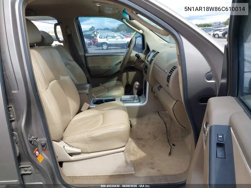 2006 Nissan Pathfinder S VIN: 5N1AR18W86C610014 Lot: 45325430