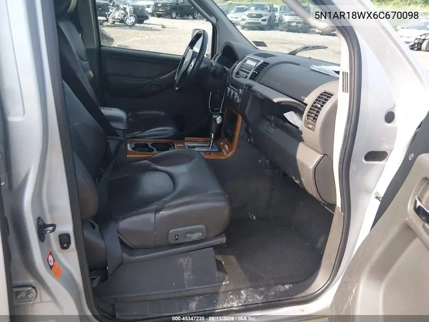 2006 Nissan Pathfinder Le VIN: 5N1AR18WX6C670098 Lot: 45347230