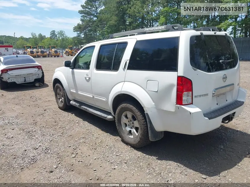 2007 Nissan Pathfinder Se VIN: 5N1AR18W67C631381 Lot: 45308896
