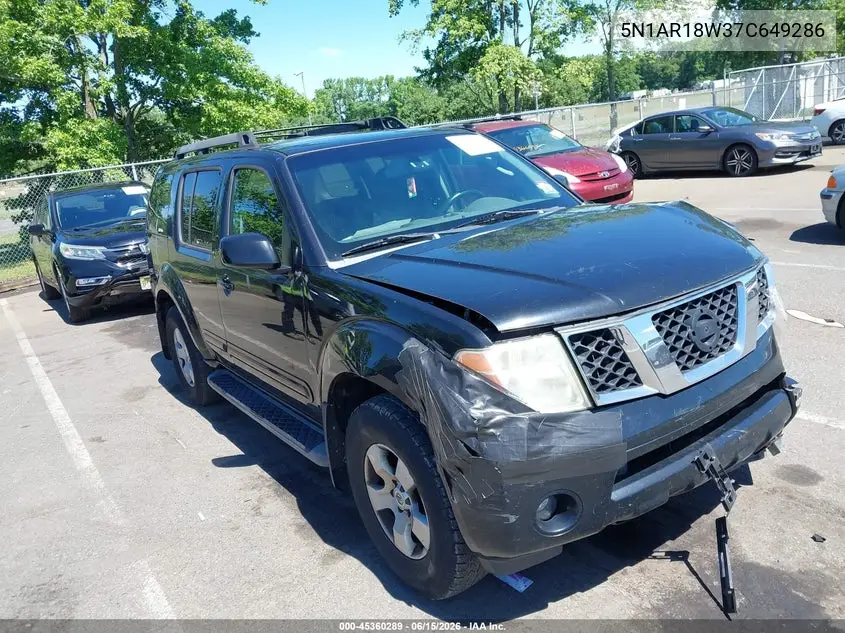 2007 Nissan Pathfinder Se VIN: 5N1AR18W37C649286 Lot: 45360289