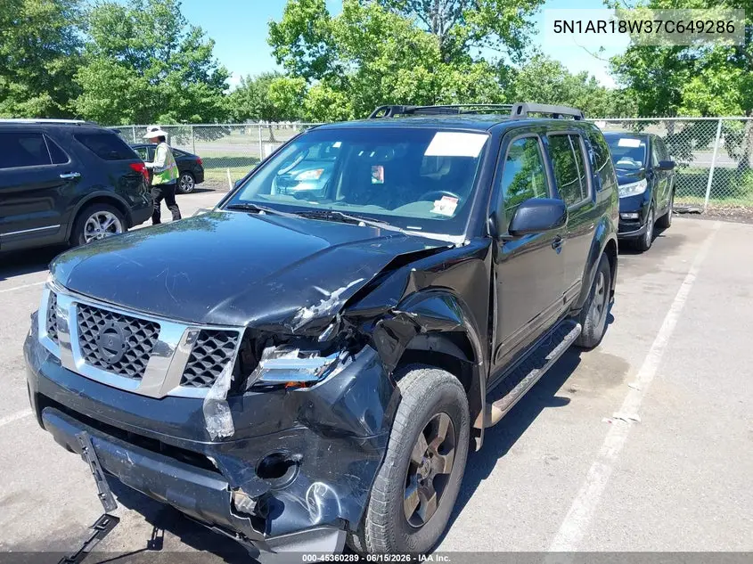 2007 Nissan Pathfinder Se VIN: 5N1AR18W37C649286 Lot: 45360289