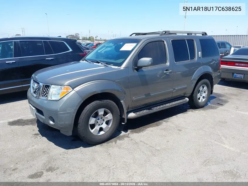 2007 Nissan Pathfinder Se VIN: 5N1AR18U17C638625 Lot: 45373004