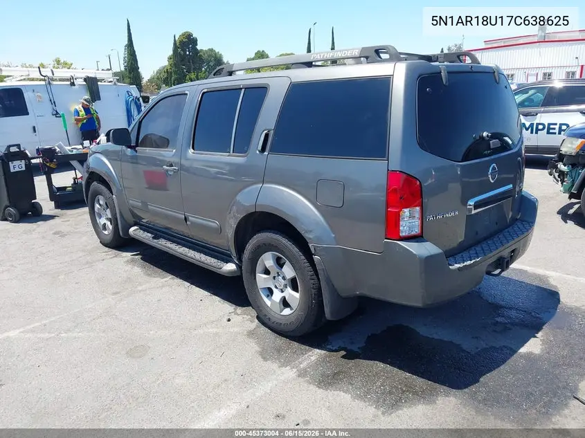2007 Nissan Pathfinder Se VIN: 5N1AR18U17C638625 Lot: 45373004