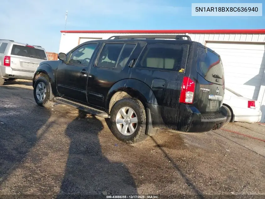 5N1AR18BX8C636940 2008 Nissan Pathfinder Se